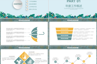 2025马卡龙淡蓝手绘植物工作总结工作计划PPT模板免费下载