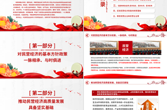 解读2025民营企业座谈会PPT红色精美促进民营经济发展党课课件免费下载