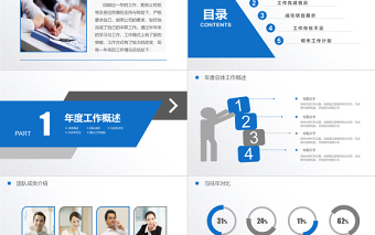 2025工作汇报PPT商务蓝色简约风年终总结工作总结PPT模板免费下载
