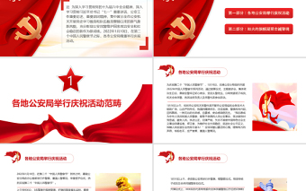 2025精美时尚公安心向党护航新征程PPT红色大气推进党史学习教育和公安队伍教育整顿走实走深党课课件免费下载
