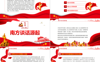2025红色大气于变局中开新局PPT红色党政风论南方谈话的时代意义专题党课课件模板免费下载