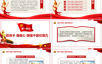 2025红色党建风党旗引领 “四抓四强”筑牢支部战斗堡垒PPT红色简约风党员干部学习教育专题党课课件免费下载