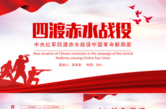 精美简洁四渡赤水战役PPT党史教育专题党课课件免费下载