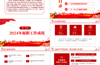 2025红色大气年中党建工作总结PPT基层党组织党支部工作汇报年度述职报告模板免费下载