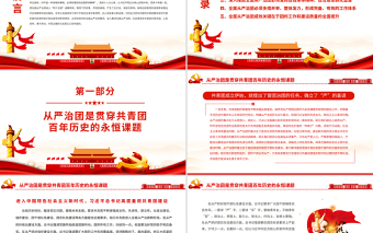 2025大气简洁以自我革命精神深入推进全面从严治团PPT红色大气共青团员专题党课课件模板免费下载