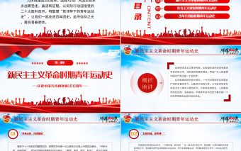 2025精品中国青年运动史PPT红色党建风中国共青团成立100周年弘扬五四精神挥洒热血青春专题团课免费下载