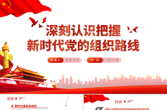 2025红色简洁深刻认识把握新时代党的组织路线PPT党的组织建设党课课件免费下载