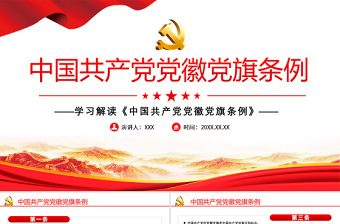 2025大气精美学习解读《中国共产党党徽党旗条例》PPT建党100周年迎七一系列党课课件免费下载