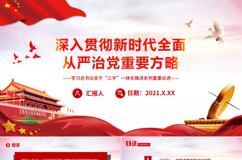 2025红色庄严深入贯彻新时代全面从严治党重要方略PPT红色精品学习习近平总书记关于“三不”一体化推进系列重要论述党课课件免费下载