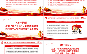 2025极简风立足“两个大局”全力做好新时代青年工作PPT红色党政风关于青年工作的重要思想专题党课课件模板免费下载