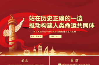 2025精品站在历史正确的一边推动构建人类命运共同体PPT红色党政风学习贯彻习近平新时代中国特色社会主义思想党员教育党课课件免费下载