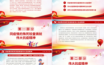 2025红色党建风弘扬抗疫精神凝聚奋进力量PPT大气党政风用伟大抗疫精神凝聚奋进新征程的磅礴力量党员思想教育党课免费下载