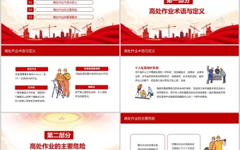 2025红色党建风高处作业管理要求高处作业安全生产培训动态PPT模板免费下载