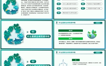 2025优质碳中和与碳达峰低碳环保推进生态文明建设知识科普宣传ppt模板免费下载