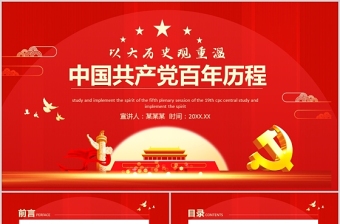 2025红色精美红色庄严以大历史观重温中国共产党的百年历程的经验与启示党史学习党课课件免费下载