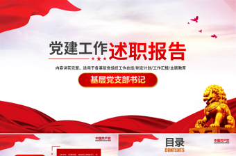 2025红色质感原创基层党支部书记党员干部党建工作述职报告免费下载