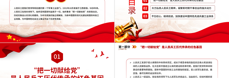 2025人民兵工精神PPT红色党建风弘扬人民兵工精神建设先进兵工体系把一切献给党专题微党课免费下载