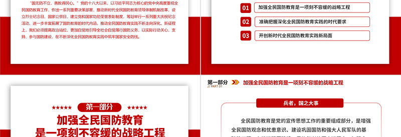 2025大气简洁不断深化全民国防教育实践PPT红色简洁增强全民国防观念和忧患意识筑牢国家安全防线课件免费下载