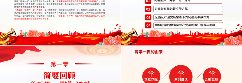 2025大气精美立足岗位讲奉献勇于担当比作为PPT红色精美党支部党员主题党日活动培训课件免费下载