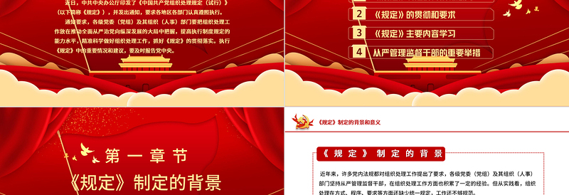 2025红色大气学习中国共产党组织处理规定（试行）主要内容PPT模板免费下载