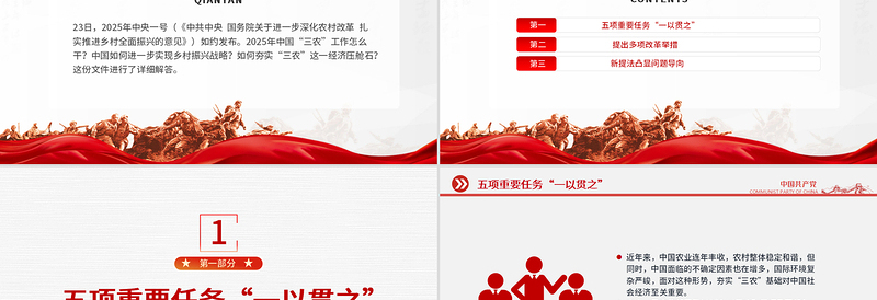 2025免费2025中央一号文件中的“一以贯之”和改革举措PPT课件免费下载