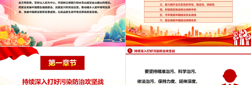 2025红色庄严以美丽中国建设助力现代化绿色生态文明ppt大气精美习近平重要讲话党组织微党课免费下载