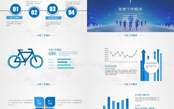 2025时尚大气蓝色科技工作总结商务汇报动态PPT模板免费下载