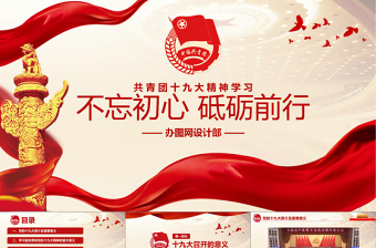 2025大气时尚中国共青团十九大精神PPT模板免费下载