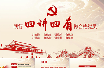 2025大气简洁微党课四讲四有学习教育党课PPT模板免费下载