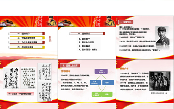 2025红色大气学习雷锋精神党课PPT课件免费下载