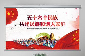 2025红色创意56个民族团结一家亲ppt少数民族政策免费下载