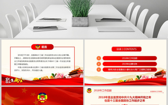 红色精美原创全国两会政协工作报告解读关注两会免费下载