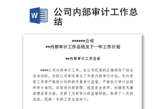 2025优秀公司内部审计工作总结免费下载