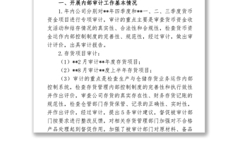2025优秀公司内部审计工作总结免费下载