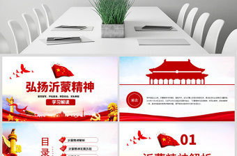 2025时尚大气原创弘扬沂蒙精神践行初心使命谱写新时代红色精神PPT免费下载