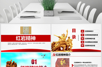 2025红色简洁原创传承弘扬红岩精神缅怀英雄先烈红色精神PPT模板-含讲稿免费下载