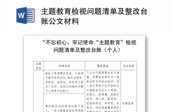 2025实用主题教育检视问题清单及整改台账公文材料免费下载
