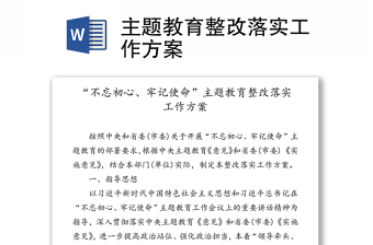 主题教育整改方案