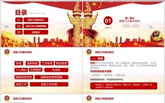 2025红色党建风保密警示教育课保密知识培训ppt模板免费下载