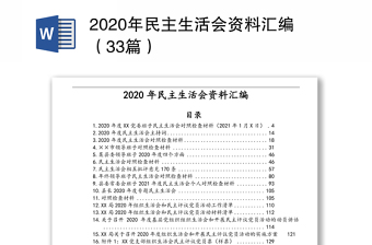 2025精品民主生活会资料汇编（33篇）免费下载