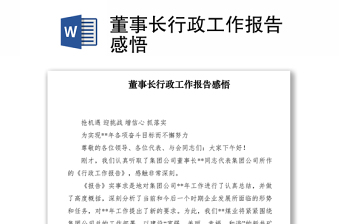 2025优质董事长行政工作报告感悟免费下载