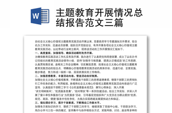 2025全新主题教育开展情况总结报告范文三篇免费下载