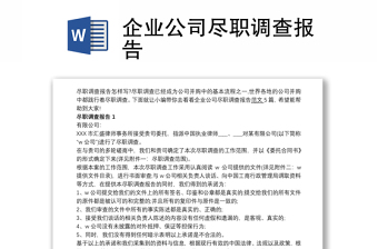2025实用企业公司尽职调查报告免费下载