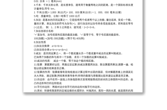 2025优质三年级数学知识点总结免费下载