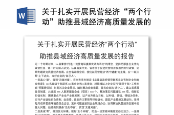 2025实用关于扎实开展民营经济“两个行动”助推县域经济高质量发展的报告免费下载