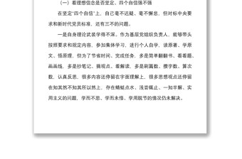 优质社区党支部书记组织生活会个人对照检查材料范文免费下载