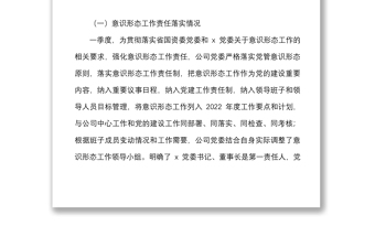 2025精品第一季度意识形态分析研判报告范文国企集团公司工作汇报总结免费下载