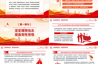 2025红色党政风努力做守纪律和规矩的新时代合格党员PPT党支部党员干部党史学习教育专题党建党课课件模板免费下载