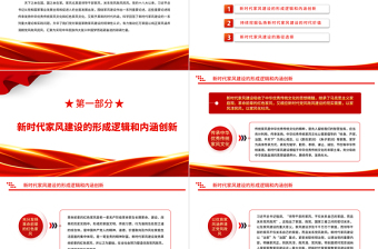 2025红色大气建设和弘扬新时代良好家风PPT党员干部学习教育专题党课党建课件免费下载