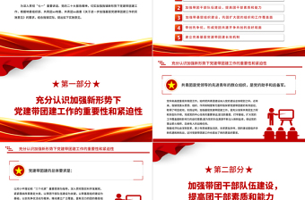 2025党建带团建事业薪火传PPT红色党建风关于进一步加强基层党建带团建工作的实施意见党课课件免费下载